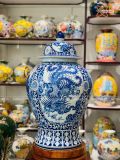  Quà Tặng Cao Cấp | Chóe Bát Tràng 40 lít vẽ Tứ Linh men khử 