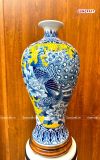 Mai Bình Tích Lộc nhị cảnh Thuận Buồm Xuôi Gió Công Danh Phú Quý cao 52 cm | Quà Tặng Khai Trương Mai Bình Tích Lộc Bát Tràng 