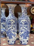  Lục bình Bát Tràng cao cấp Tùng Hạc Diên Niên men sứ trắng vẽ kĩ dáng béo cao 1m6 