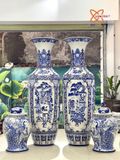  Lục bình Bát Tràng cao cấp Tứ Cảnh Cổ Đồ men sứ khử vẽ tay siêu kĩ dáng béo cao 1m6 