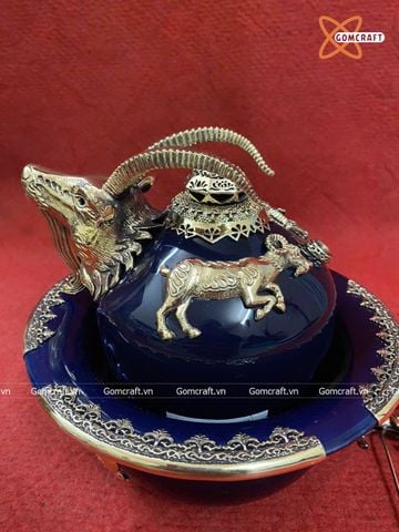  Điếu bát Bát Tràng bọc đồng đường kính 20 cm 