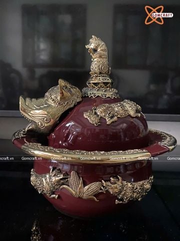  Điếu bát Bát Tràng bọc đồng đường kính 20 cm 