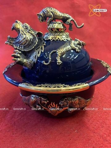  Điếu bát Bát Tràng bọc đồng đường kính 20 cm 