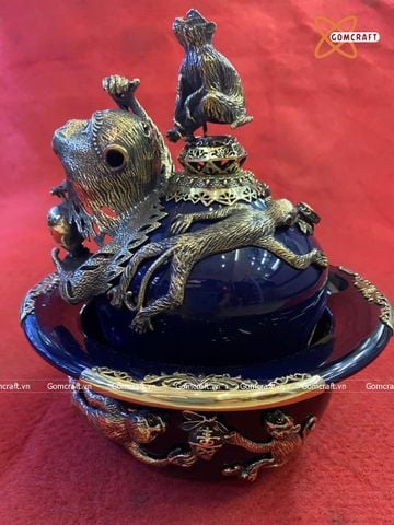  Điếu bát Bát Tràng bọc đồng đường kính 20 cm 