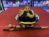  Điếu bát Bát Tràng bọc đồng lân mạ vàng  đường kính 20 cm 