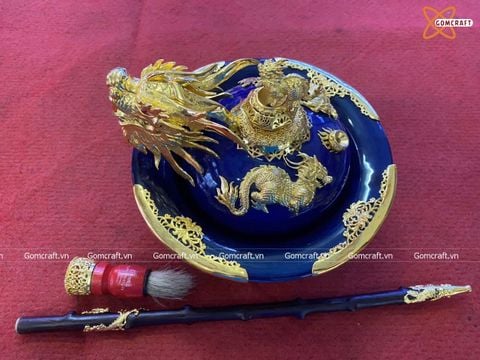  Điếu bát Bát Tràng bọc đồng mạ vàng đường kính 20 cm 