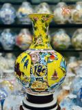  Bình Củ Tỏi cao cấp nhị cảnh Thuận Buồm Xuôi Gió Mã Đáo Thành Công vẽ vàng 24k cao 52 cm 
