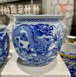  Thống sứ Bát Tràng Phú Quý Trường Thọ men sứ trắng đường kính 40 cm 