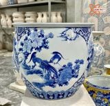  Thống sứ Bát Tràng Tứ Cảnh men sứ trắng vẽ kĩ đường kính 40 cm 