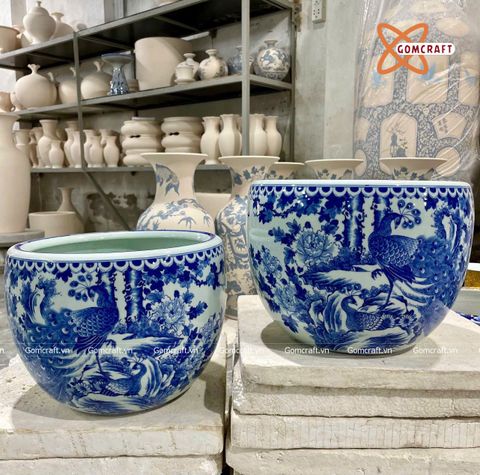  Thống sứ Bát Tràng Công Danh Phú Quý men ngọc đường kính 40 cm 