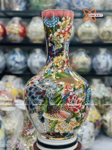  Bình Củ Tỏi cao cấp Công Danh Phú Quý vẽ vàng 24k cao 75 cm 