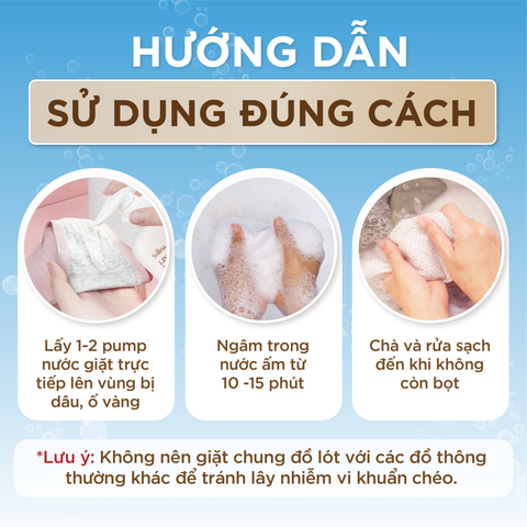 Combo 3 Nước giặt đồ lót chuyên dụng Sollina 400ML Giúp khử mùi, kháng khuẩn, An toàn cho da nhạy cảm