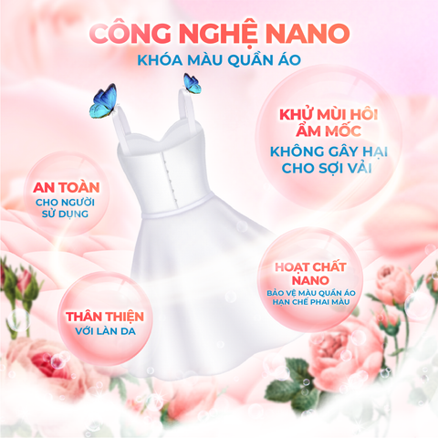 Túi Nước Giặt Thường Sollina 3,2KG - Hương Nước Hoa, Công Nghệ Vi Nang Lưu Hương 72H, Làm Sạch Sâu, Giữ Màu, Mềm Vải