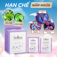 Combo 5 hộp khăn giấy ướt vệ sinh phụ nữ Sollina độ ẩm vừa phải giúp vùng kín khô thoáng dễ chịu 20gói/ hộp