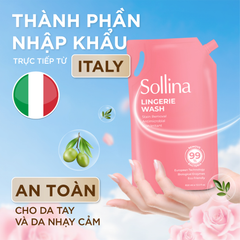 Combo 1 Chai 400Ml + 1 Túi Refill 800Ml Nước Giặt Đồ Lót Chuyên Dụng Sollina Giúp Khử Mùi, Kháng Khuẩn
