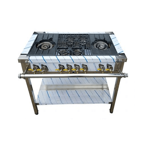 Bếp ga công nghiệp 2 họng lớn 4 họng nhỏ