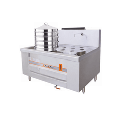 Bếp hấp dimsum đôi công nghiệp 4 lỗ dùng gas