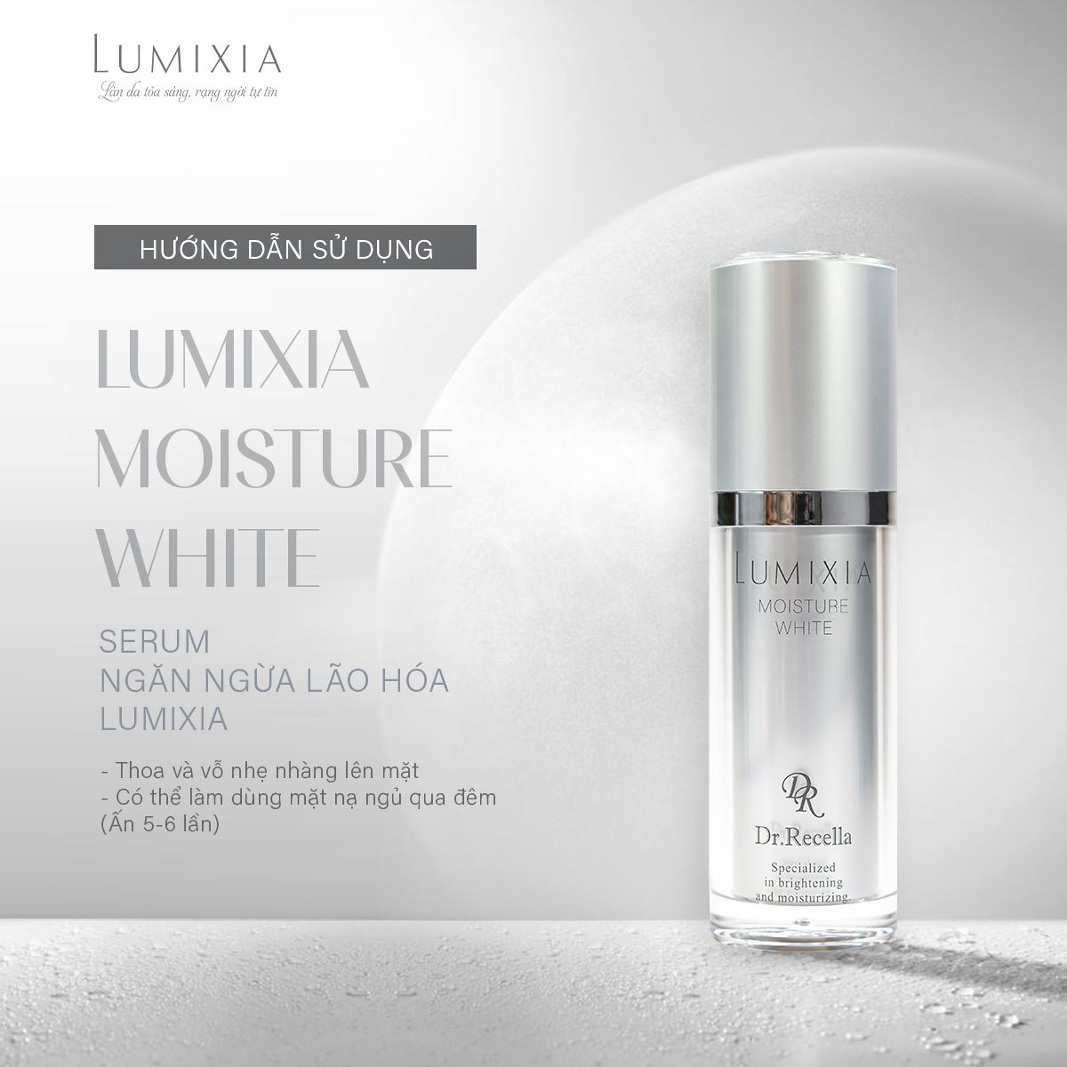  LUMIXIA Moisture White 30mL - LUMIXIA Serum Ngăn ngừa lão hóa - Dưỡng ẩm và làm trắng da 30mL 