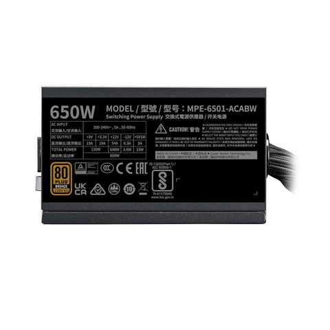 Nguồn máy tính Cooler Master MWE BRONZE 650 V3 - 650W