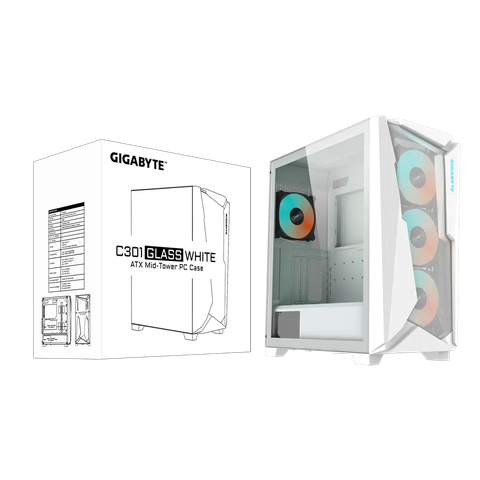 Case Gigabyte C301 Glass White