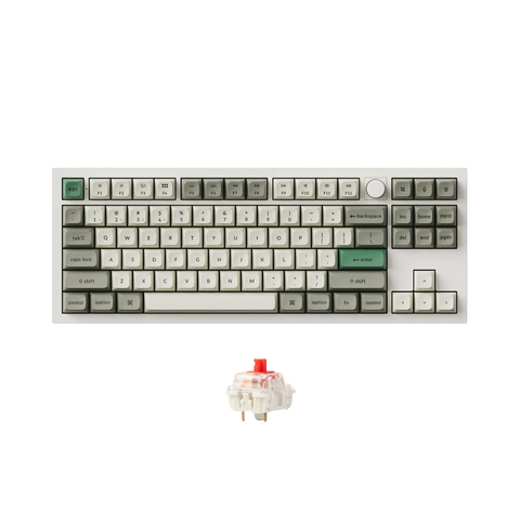 Bàn phím vi tính Keychron Q3 Max Swappable RGB Backlight Red Switch Knob Version - White
