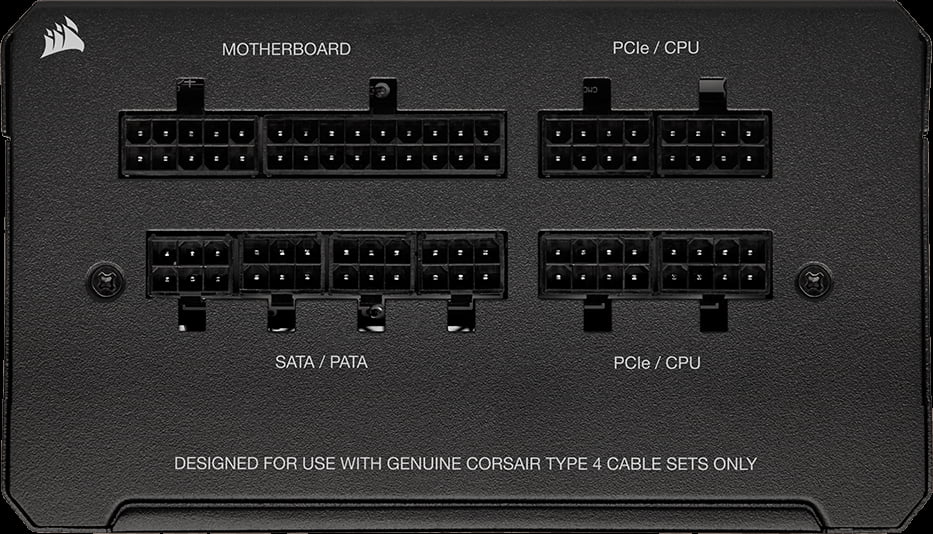 Close up shot of the fan on the CORSAIR RMe Series PSU cable section