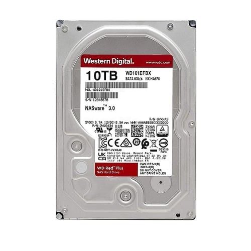 HDD PC Western Digital 10TB 3.5" SATA3 Màu đỏ RED PLUS WD101EFBX 