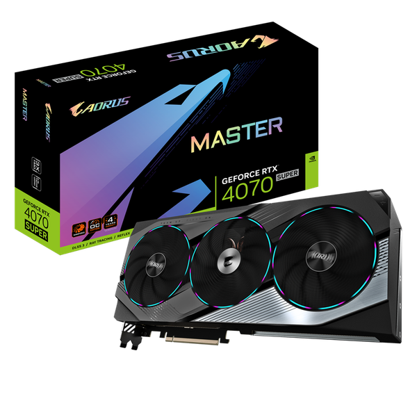 Card Màn Hình Gigabyte GeForce RTX 4070 Super Aorus Master 12GB GDDR6X (N407SAORUS M-12GD)