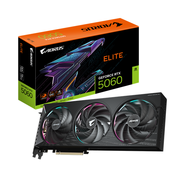 VGA Gigabyte AORUS GeForce RTX™ 5060 ELITE 8G (GV-N5060AORUS E-8GD)