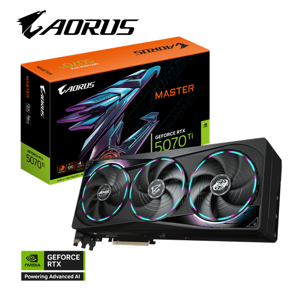 VGA Gigabyte AORUS GeForce RTX™ 5070 Ti MASTER 16G (GV-N507TAORUS M-16GD) 