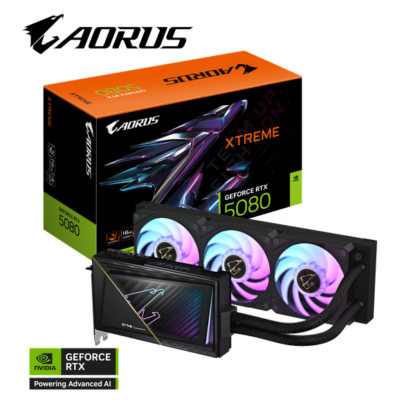 VGA Gigabyte AORUS GeForce RTX™ 5080 XTREME WATERFORCE 16G (GV-N5080AORUSX W-16GD)