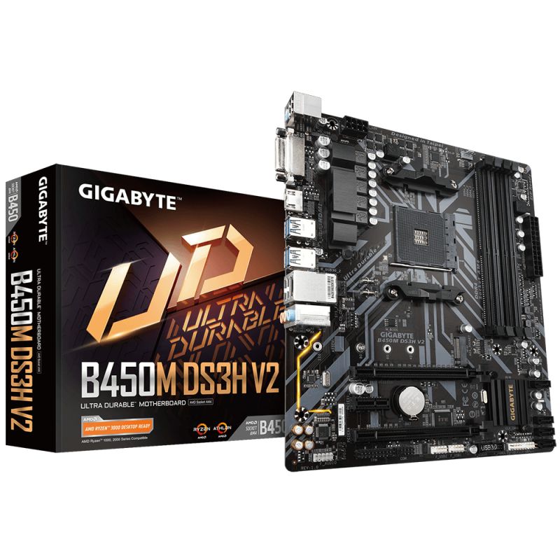 Mainboard Gigabyte B450M DS3H V2 - Socket AMD AM4