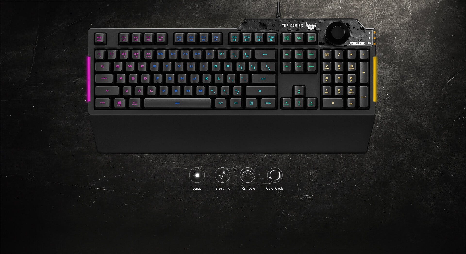 Các hiệu ứng đèn led RGB của Bàn phím Gaming Asus TUF K1 RGB