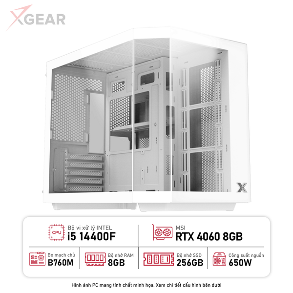 PC Xi5 MSI Gaming 4060 i5 14400F/8GB/VGA 4060 8GB/256GB PCIe