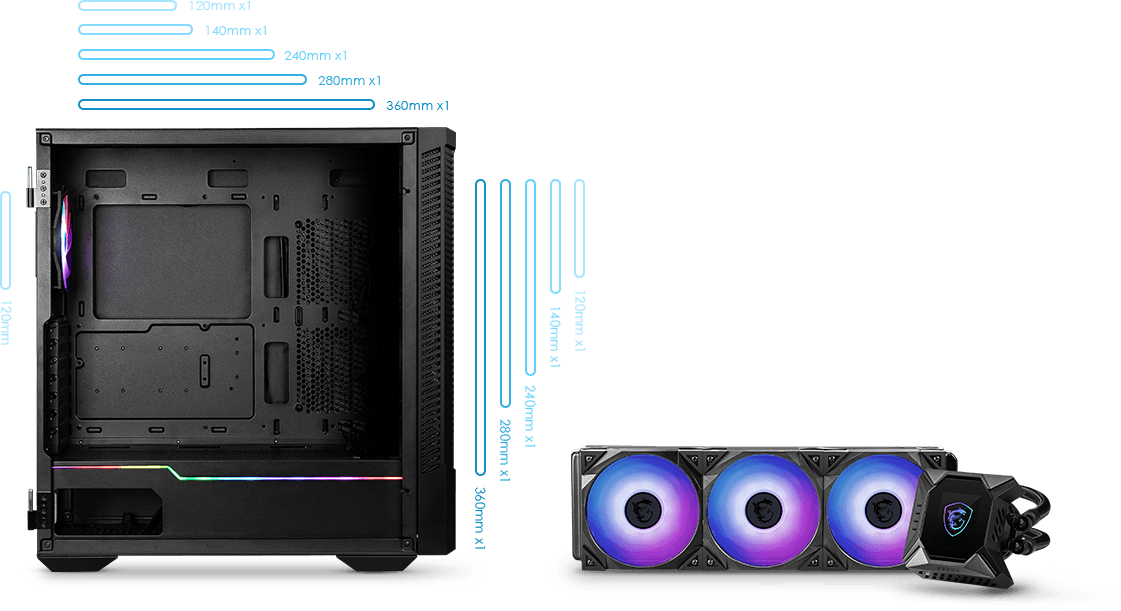 Case MSI MPG Velox 100P AirFlow – ATX (4 Fan)