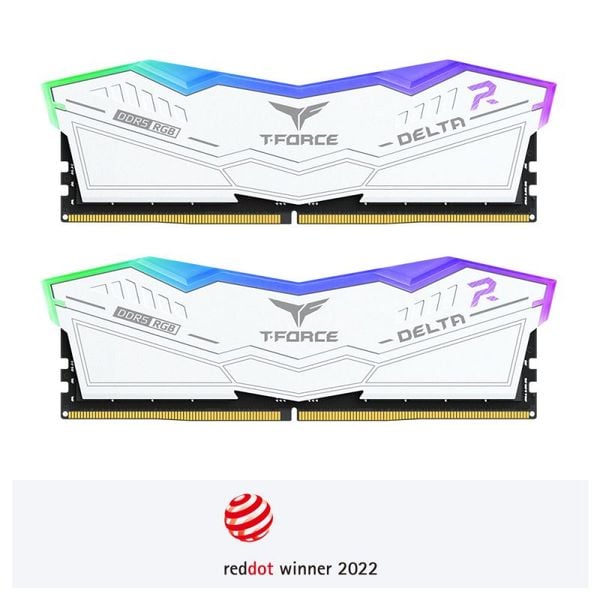 Ram PC TeamGroup T-Force Delta RGB DDR5 White 32GB DDR5-6000 (2x 16GB)