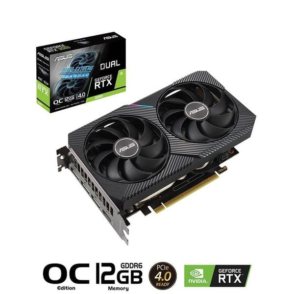 VGA Asus Dual GeForce RTX 3060 OC V2 12GB GDDR6 (DUAL-RTX3060-O12G-V2)