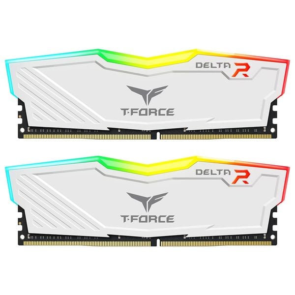 Ram PC TeamGroup T-Force Delta RGB White 8GB DDR4-3600 (TF4D48G3600HC18J01)