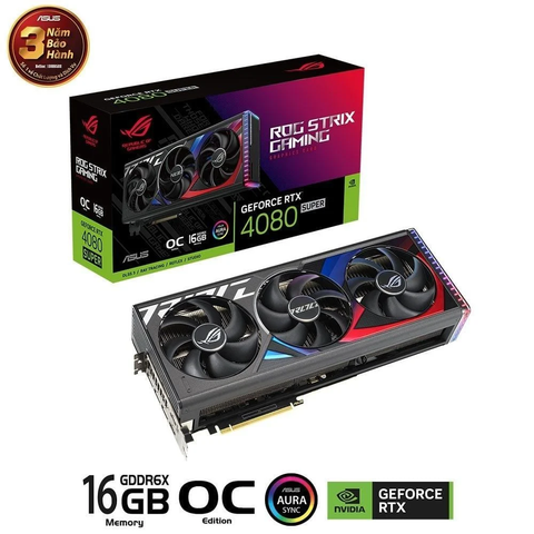 Card màn hình ASUS ROG Strix GeForce RTX 4080 SUPER 16GB GDDR6X OC Edition (ROG-STRIX-RTX4080S-O16G-GAMING)