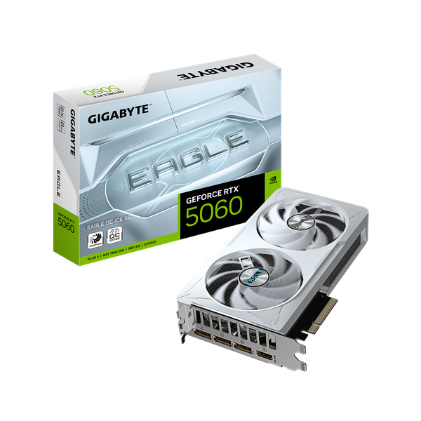 Vga Gigabyte GeForce RTX 5060 EAGLE OC ICE 8G (GV-N5060EAGLE OC-ICE-8GD)