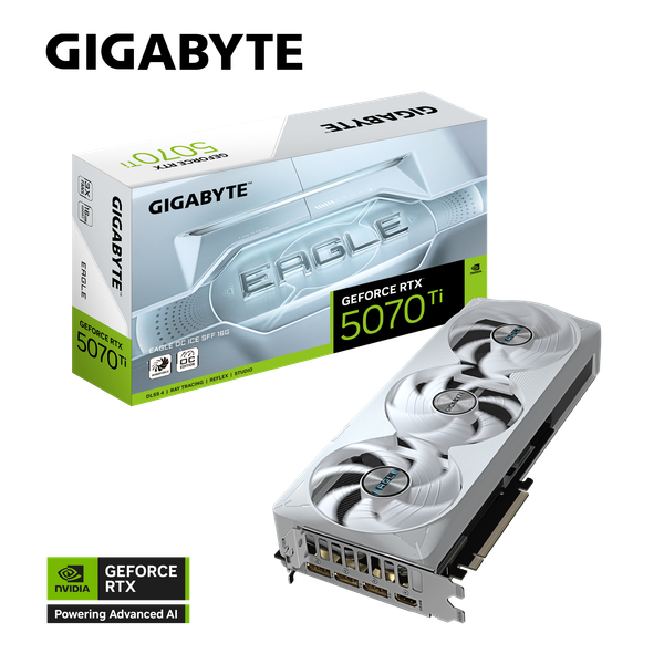 VGA GeForce RTX™ 5070 Ti EAGLE OC ICE SFF 16G (GV-N507TEAGLE OC ICE-16GD) 