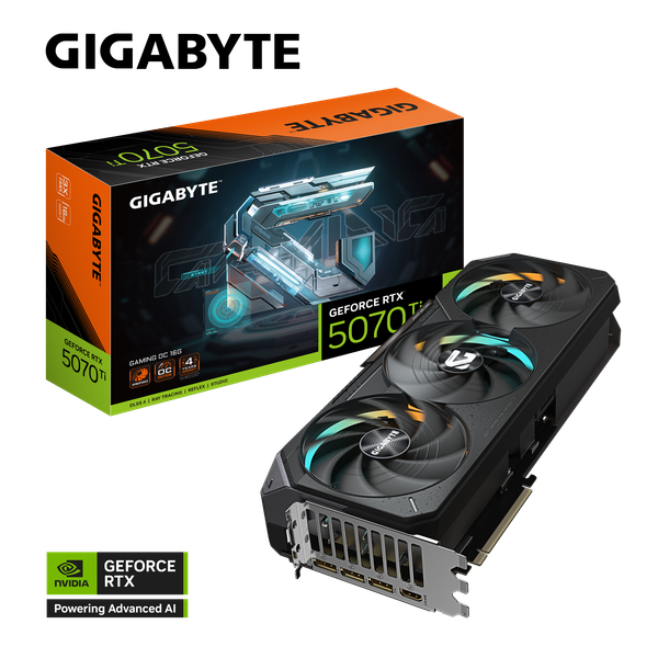 VGA GIGABYTE GeForce RTX 5070 Ti GAMING OC 16GB GDDR7 (GV-N507TGAMING OC-16GD)
