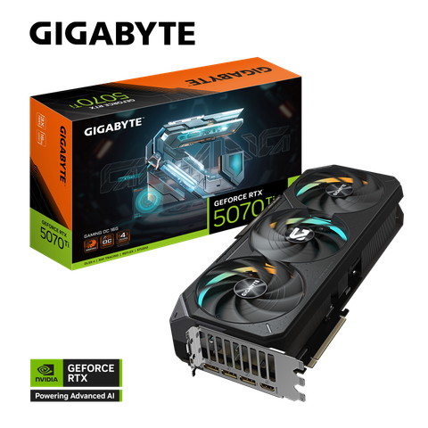 VGA GIGABYTE GeForce RTX 5070 Ti GAMING OC 16GB GDDR7 (GV-N507TGAMING OC-16GD)