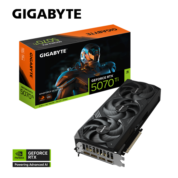 VGA GeForce RTX™ 5070 Ti WINDFORCE OC SFF 16G (GV-N507TWF3OC-16GD) 