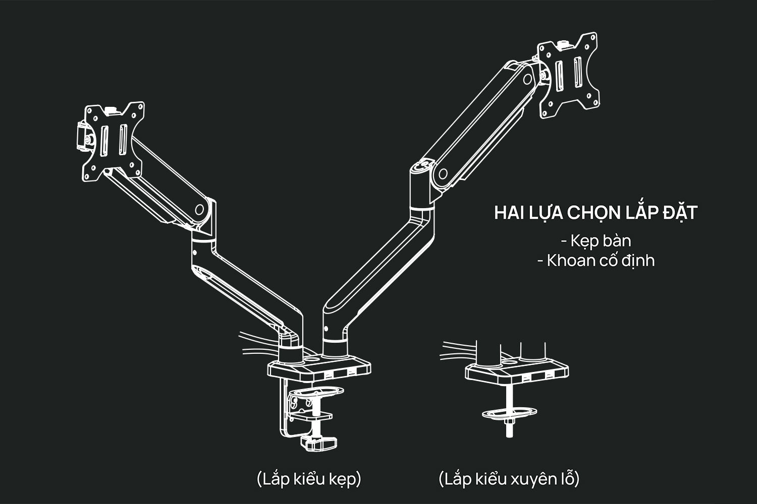 Giá đỡ màn hình Human Motion M8 Dual