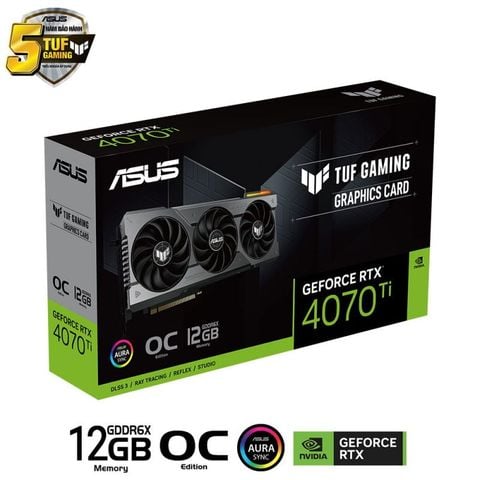 Card màn hình ASUS TUF Gaming GeForce RTX 4070 Ti OC 12GB GDDR6X (TUF-RTX4070TI-O12G-GAMING)