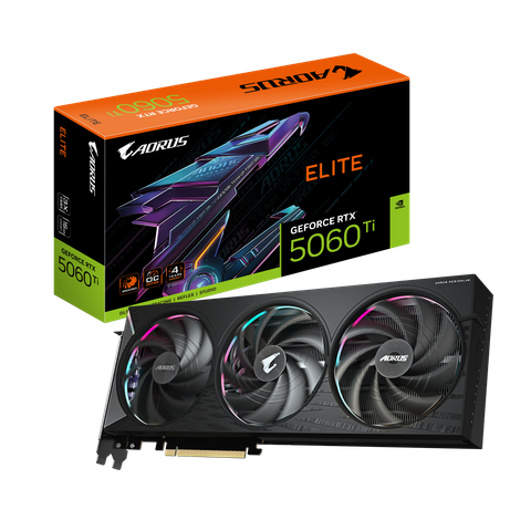VGA Gigabyte AORUS GeForce RTX 5060 Ti ELITE 16G (GV-N506TAORUS E-16GD)