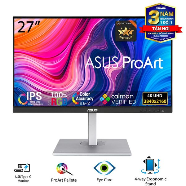 Màn hình đồ họa Asus ProArt PA279CV (27/ UHD 4K/ IPS/ 5ms/ 75Hz/ USB-C)
