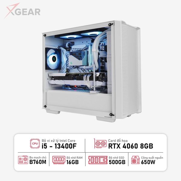 PC XI5 Gigabyte 4060 All White - I5 13400F/RTX 4060 AERO