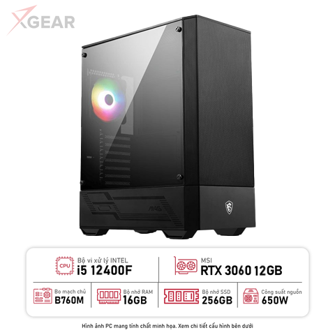 PC Xi5 MSI Gaming 3060 i5 12400F/8GB/VGA 3060 12GB/256GB PCIe